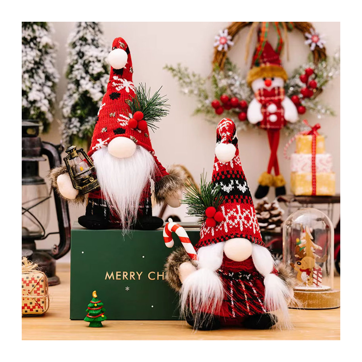 Joy-enlife Weihnachtsgnom als dekorative Stofffigur in Rot - Bild 4
