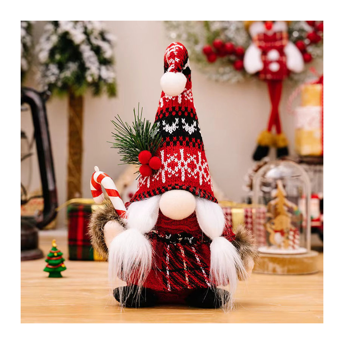Joy-enlife Weihnachtsgnom als dekorative Stofffigur in Rot - Bild 5