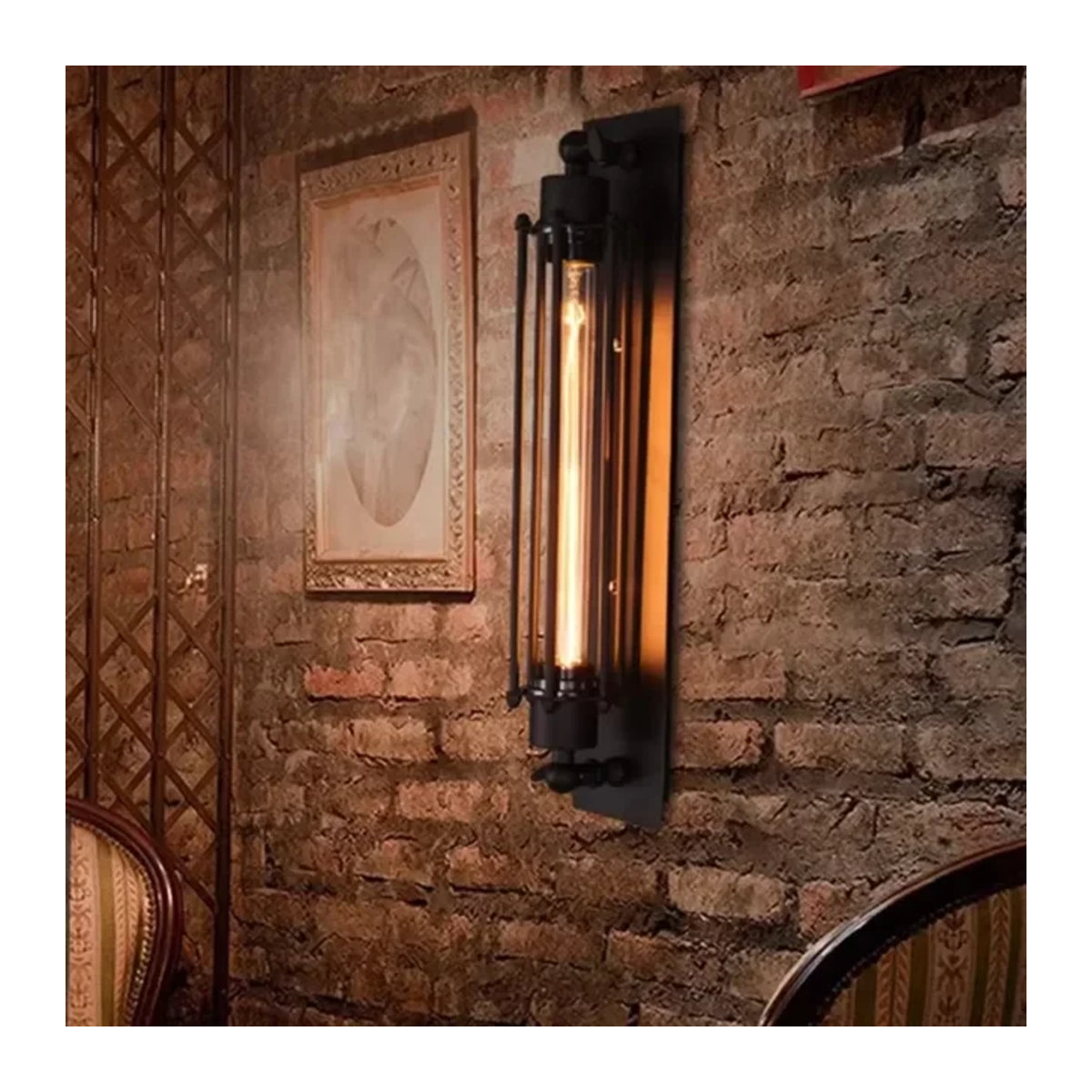 Joy Wandleuchte im Industrial Style aus schwarzem Schmiedeeisen und Metall im Retro-Design - Bild 1