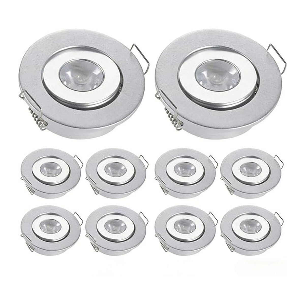 JOYINLED 10er-Pack LED-Einbaustrahler Warmweiß, 3W, Silber, Runde LED-Einbauleuchte mit LED-Treiber - Bild 1