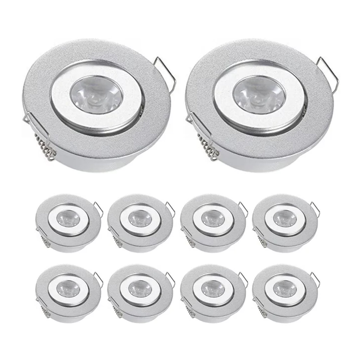 JOYINLED 10er Set Mini LED Einbaustrahler 3W 12V in Silber für Decke, Treppen und Schrankbeleuchtung - Bild 1