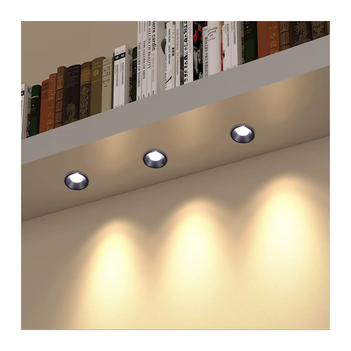 JOYINLED 10er Set Mini LED-Einbaustrahler aus Aluminium in Weiß, 3W, Warmweiß, ideal für Vitrinenbeleuchtung und Schmuck-Displays - Bild 2