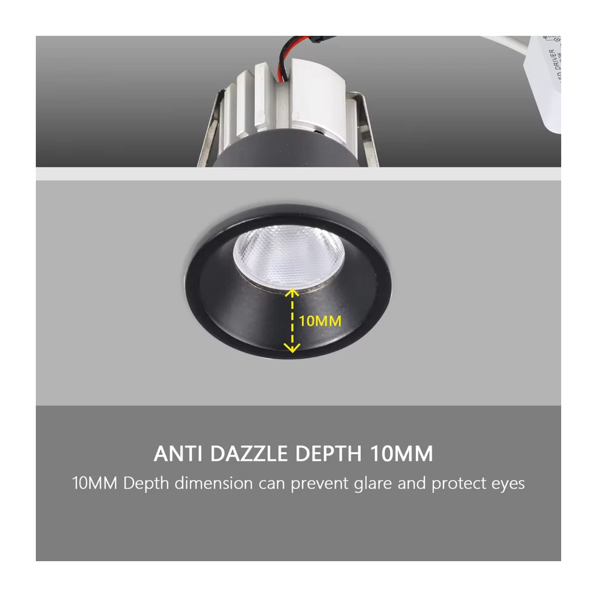 JOYINLED 10er Set Mini LED-Einbaustrahler aus Aluminium in Weiß, 3W, Warmweiß, ideal für Vitrinenbeleuchtung und Schmuck-Displays - Bild 4