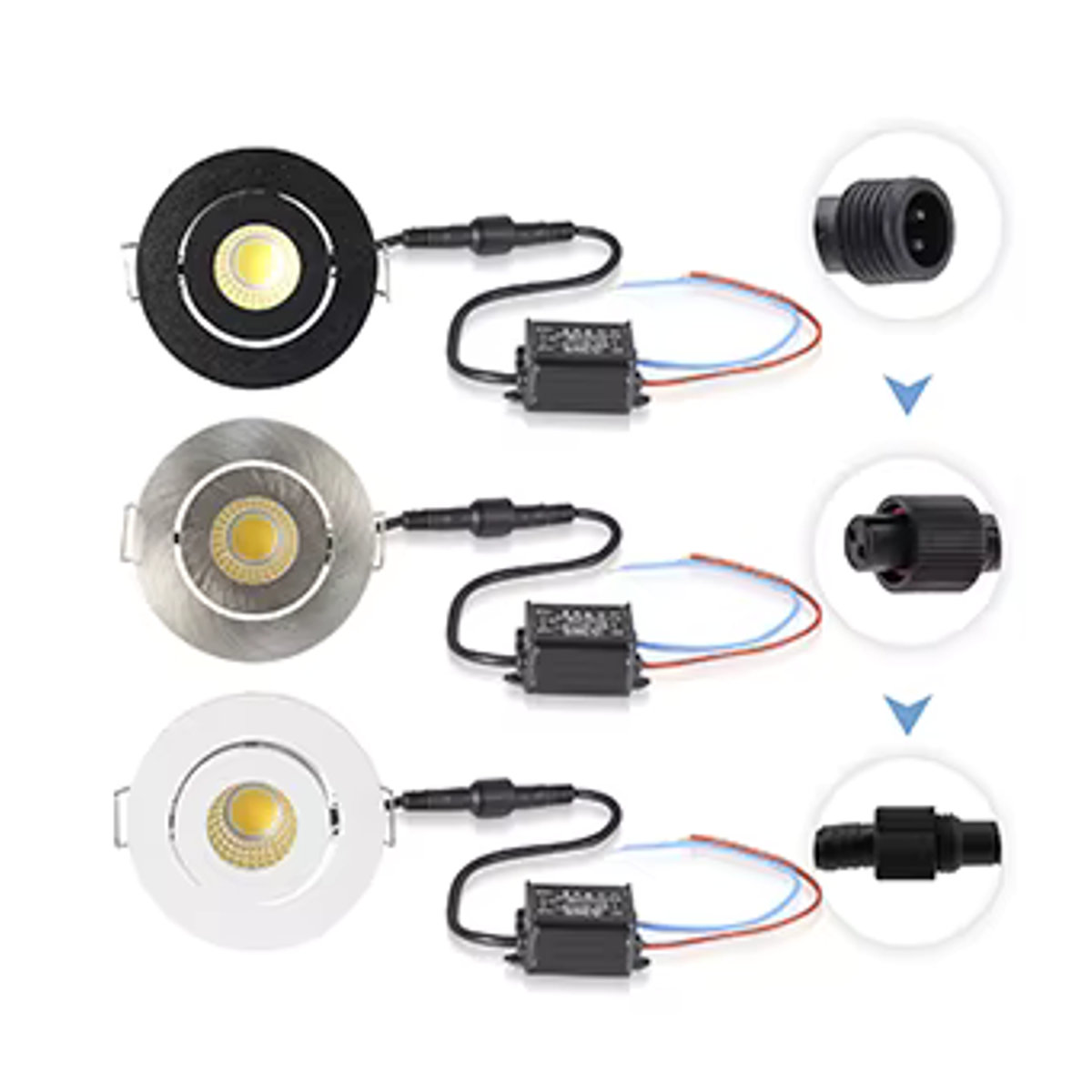 JOYINLED 10er Set Mini LED Einbaustrahler IP65 Wasserdicht Dimmbar Silber Durchmesser: 52 mm - Bild 3