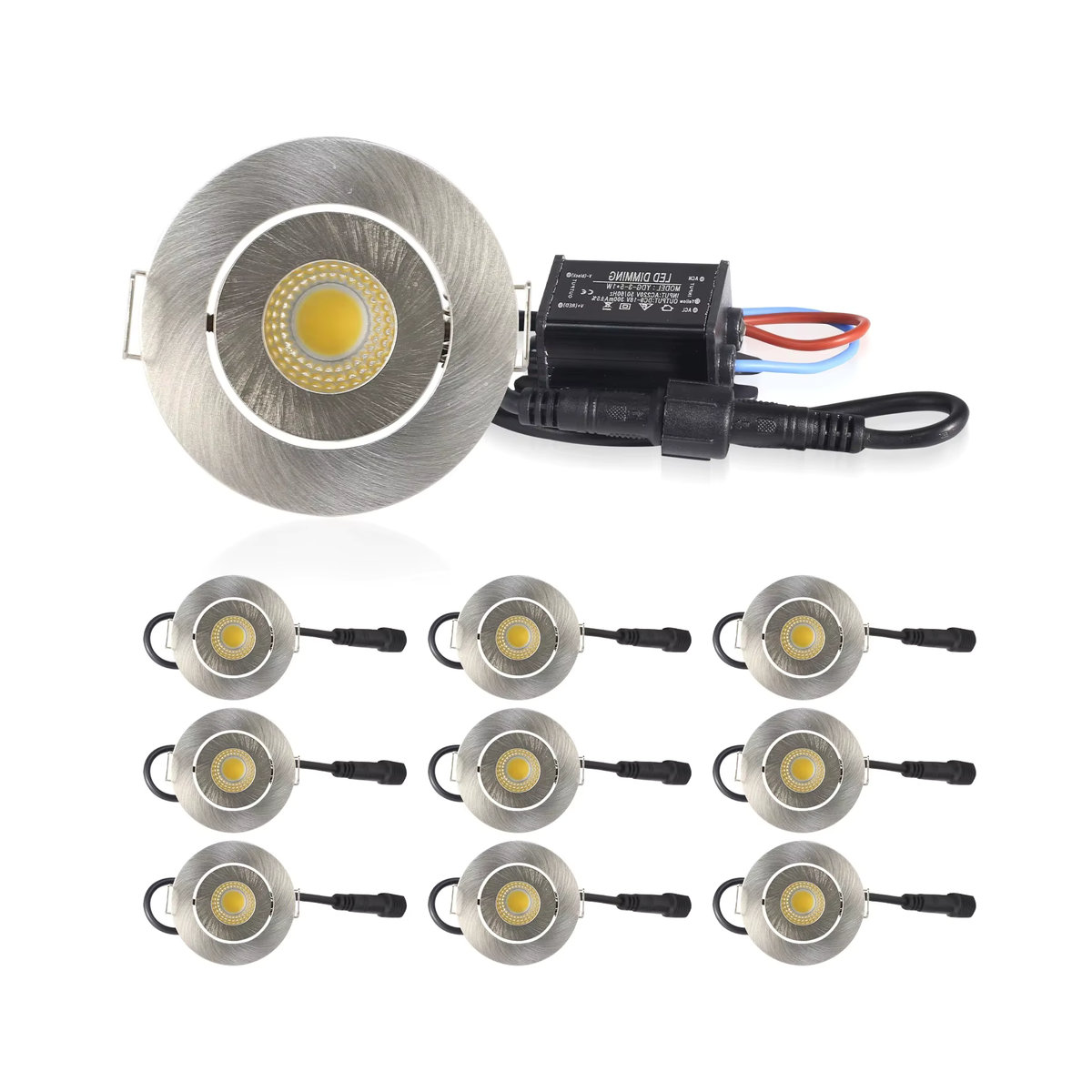 JOYINLED 10er Set Mini LED Einbaustrahler IP65 Wasserdicht Dimmbar Silber Durchmesser: 52 mm - Bild 4