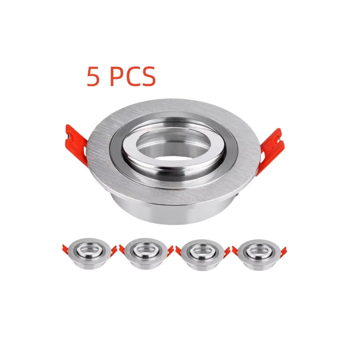 JOYINLED GU10 MR16 Runde Deckeneinbaustrahler Rahmen Silber, Einstellbare Rotierende LED Downlight Leuchten für die Innenbeleuchtung - Bild 2