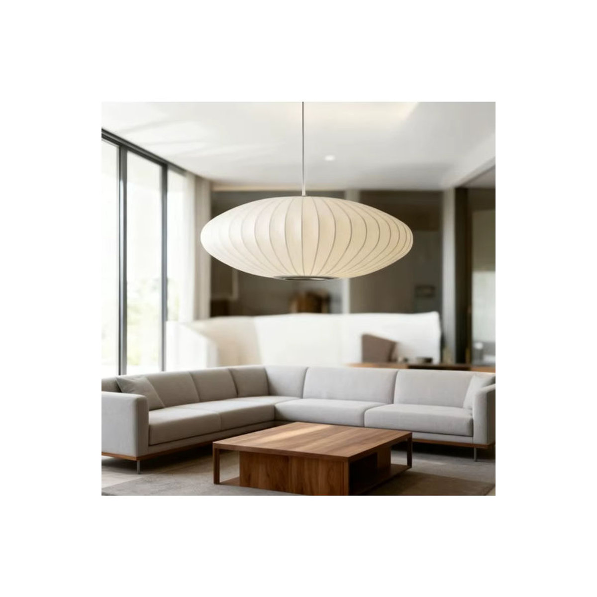 JOYINLED Japanische Seiden-Pendelleuchte in Weiß, handgefertigter Wabi-Sabi-Origami-Kronleuchter mit minimalistischem LED-Design - Bild 6