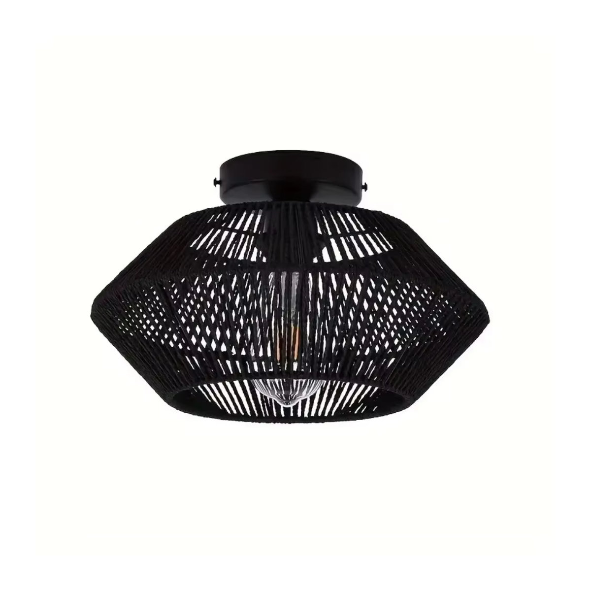 JOYINLED Kronleuchter aus Rattan in Braun im Bohemian Landhaus-Stil - Bild 2