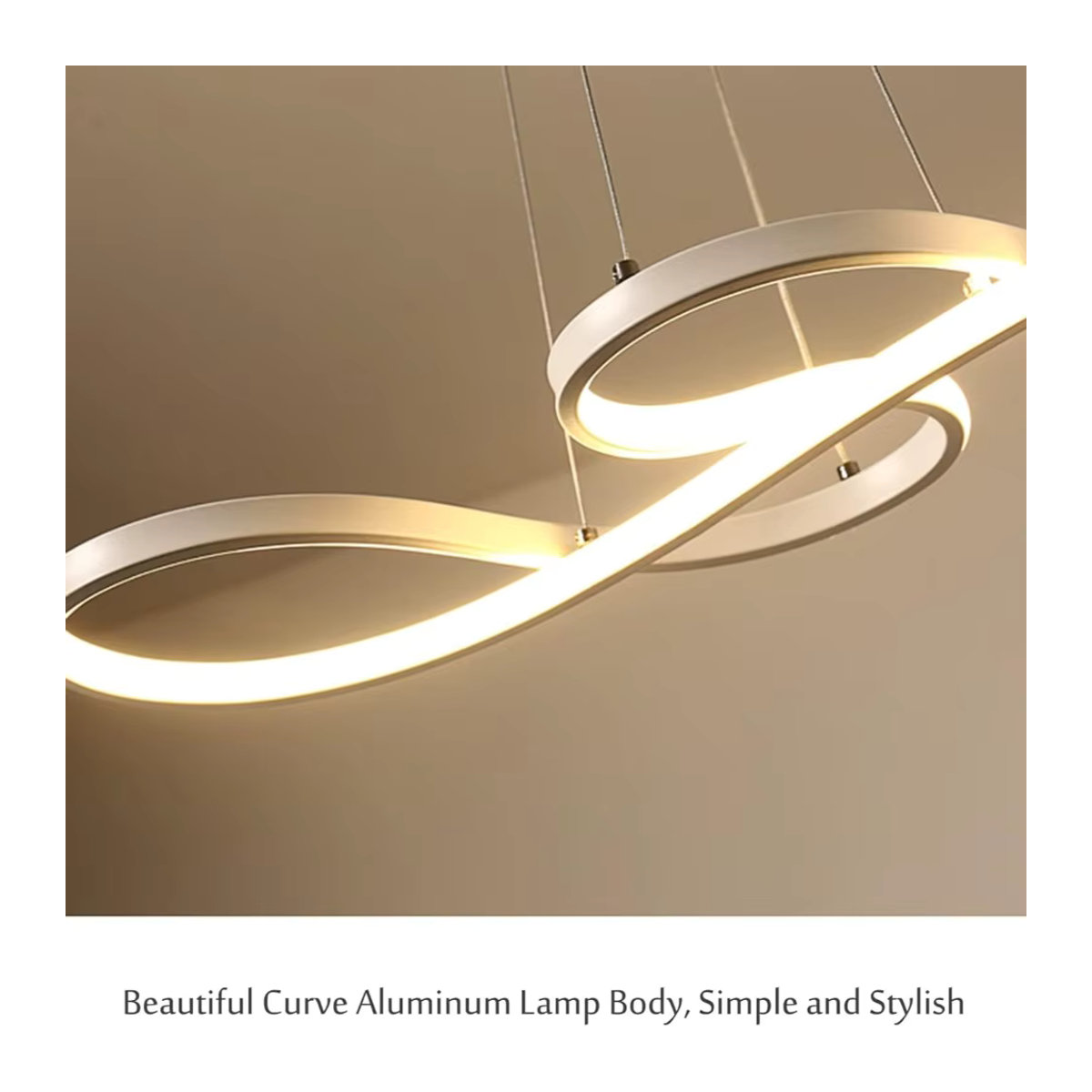 JOYINLED LED-Pendelleuchte im Musiknoten-Design aus Acryl, moderne Hängelampe in Weiß für Esszimmer, Küche oder Büro - Bild 2