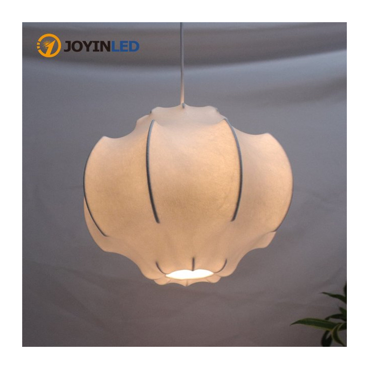 JOYINLED Moderne Japanische Wabi-Sabi Pendelleuchte aus Viskose in Beige für Esszimmer und Schlafzimmer - Bild 1