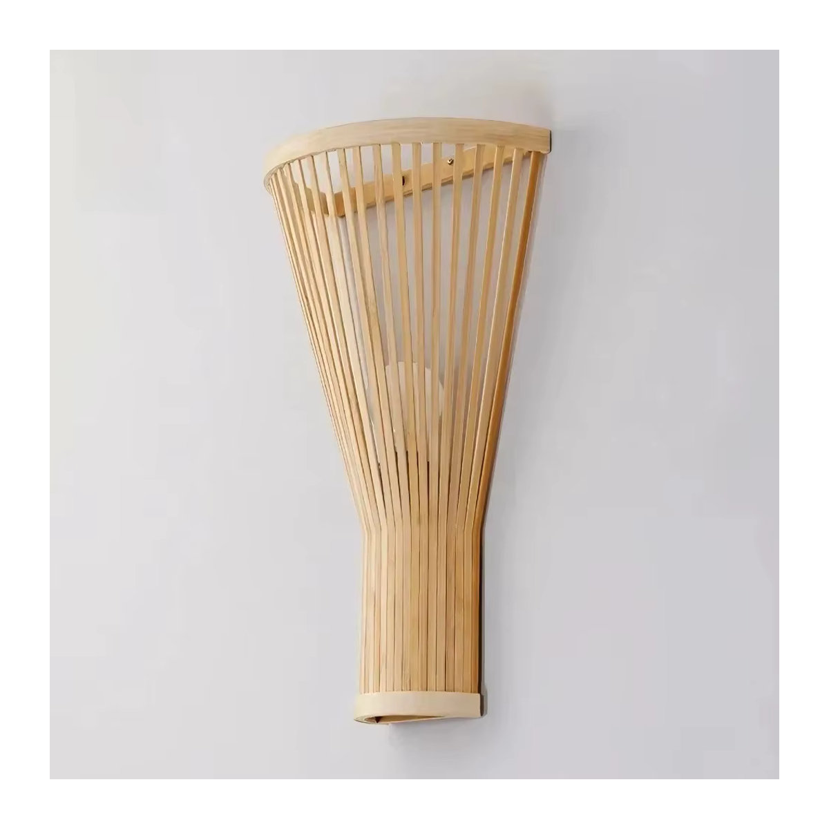 JOYINLED Moderne Japanische Wandleuchte aus handgewebtem Bambus in Natur, B: 25 cm, H: 40 cm - Bild 4