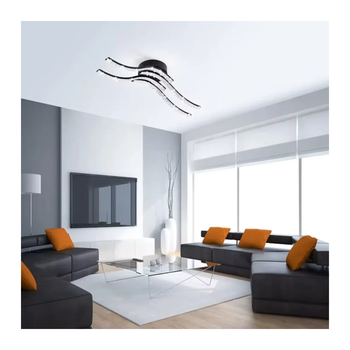 JOYINLED Moderne LED Deckenlampe Schwarz Dimmbar für Wohnzimmer Schlafzimmer Flur und Esszimmer - Bild 2