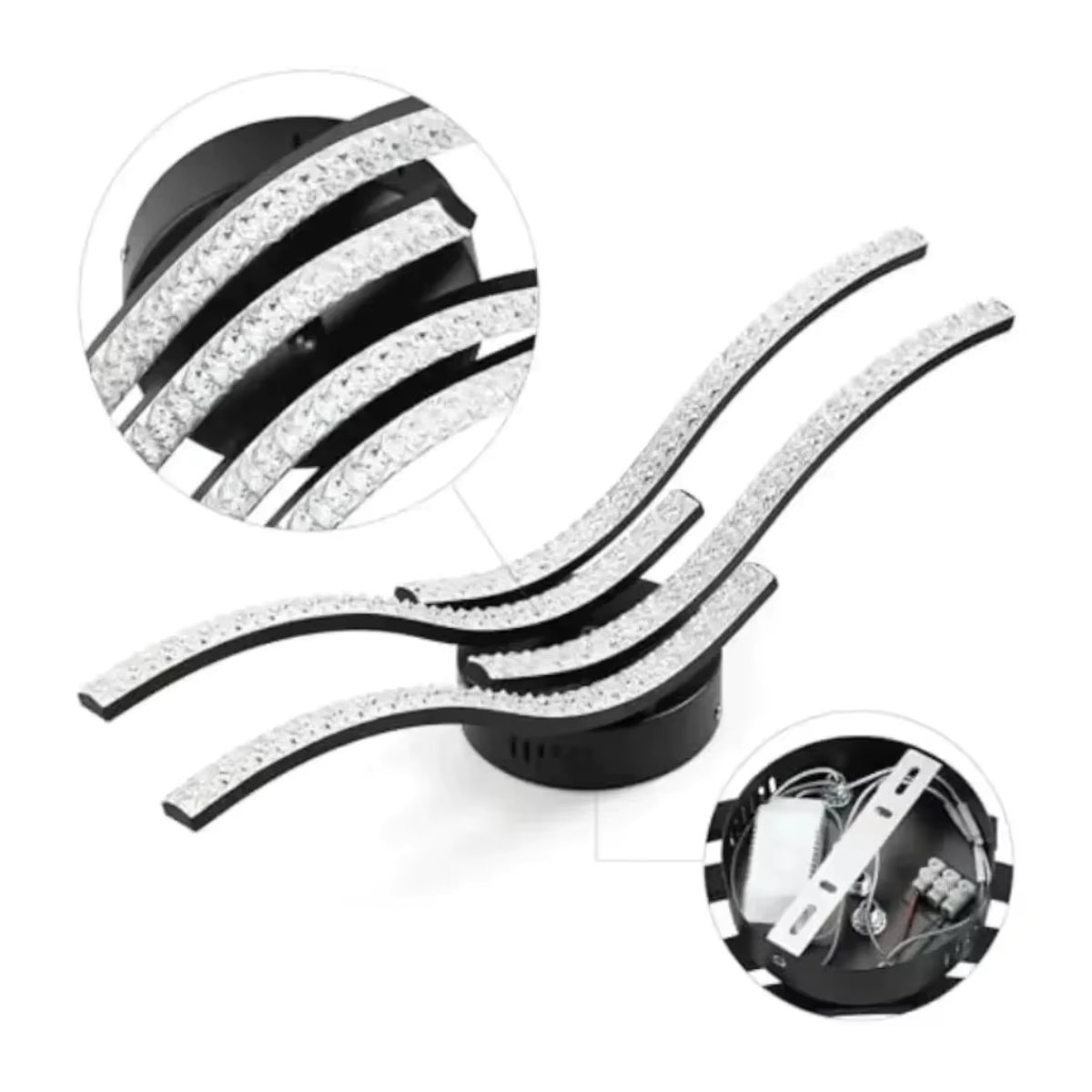 JOYINLED Moderne LED Deckenlampe Schwarz Dimmbar für Wohnzimmer Schlafzimmer Flur und Esszimmer - Bild 3