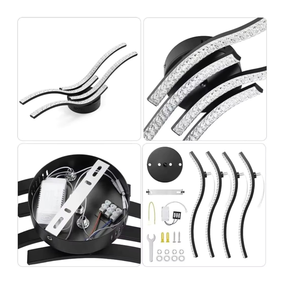 JOYINLED Moderne LED Deckenlampe Schwarz Dimmbar für Wohnzimmer Schlafzimmer Flur und Esszimmer - Bild 4