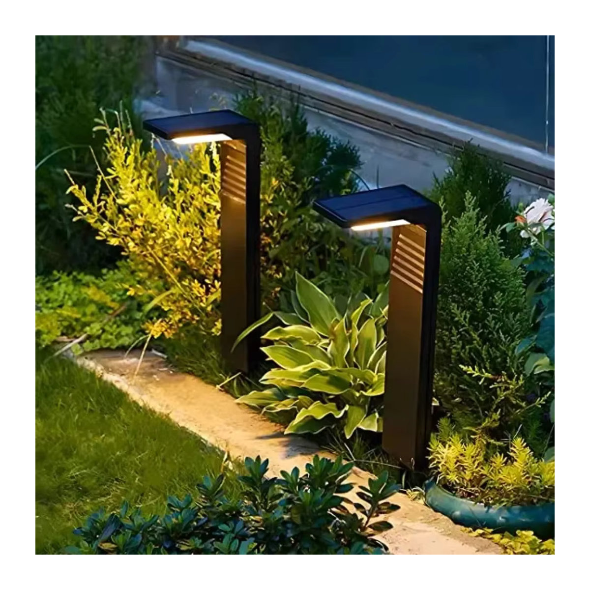 JOYINLED Moderne Solarleuchte IP64 Wasserdicht mit LED Warmweiß oder Weiß für Garten und Außenbereich in Schwarz oder Weiß - Bild 2