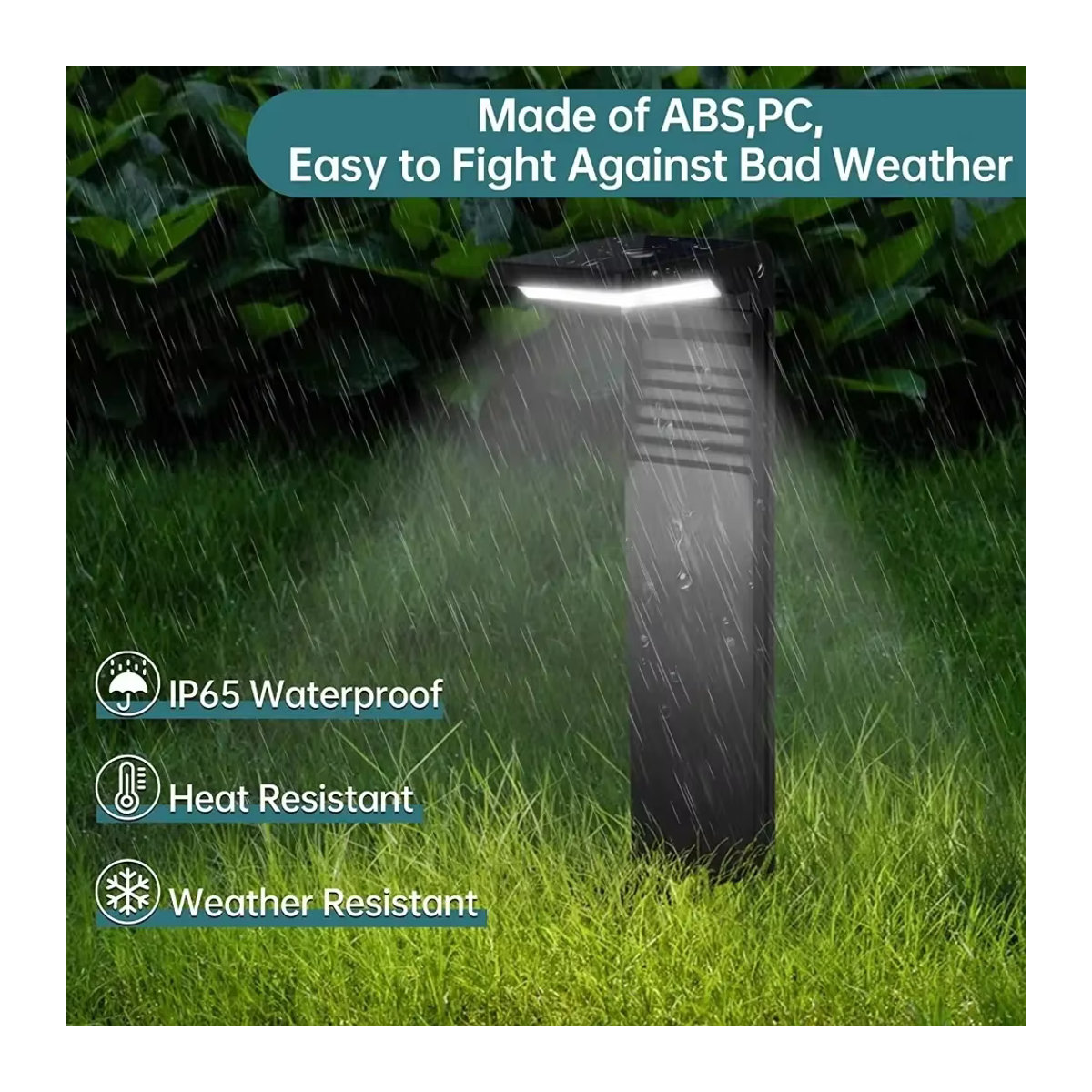 JOYINLED Moderne Solarleuchte IP64 Wasserdicht mit LED Warmweiß oder Weiß für Garten und Außenbereich in Schwarz oder Weiß - Bild 4