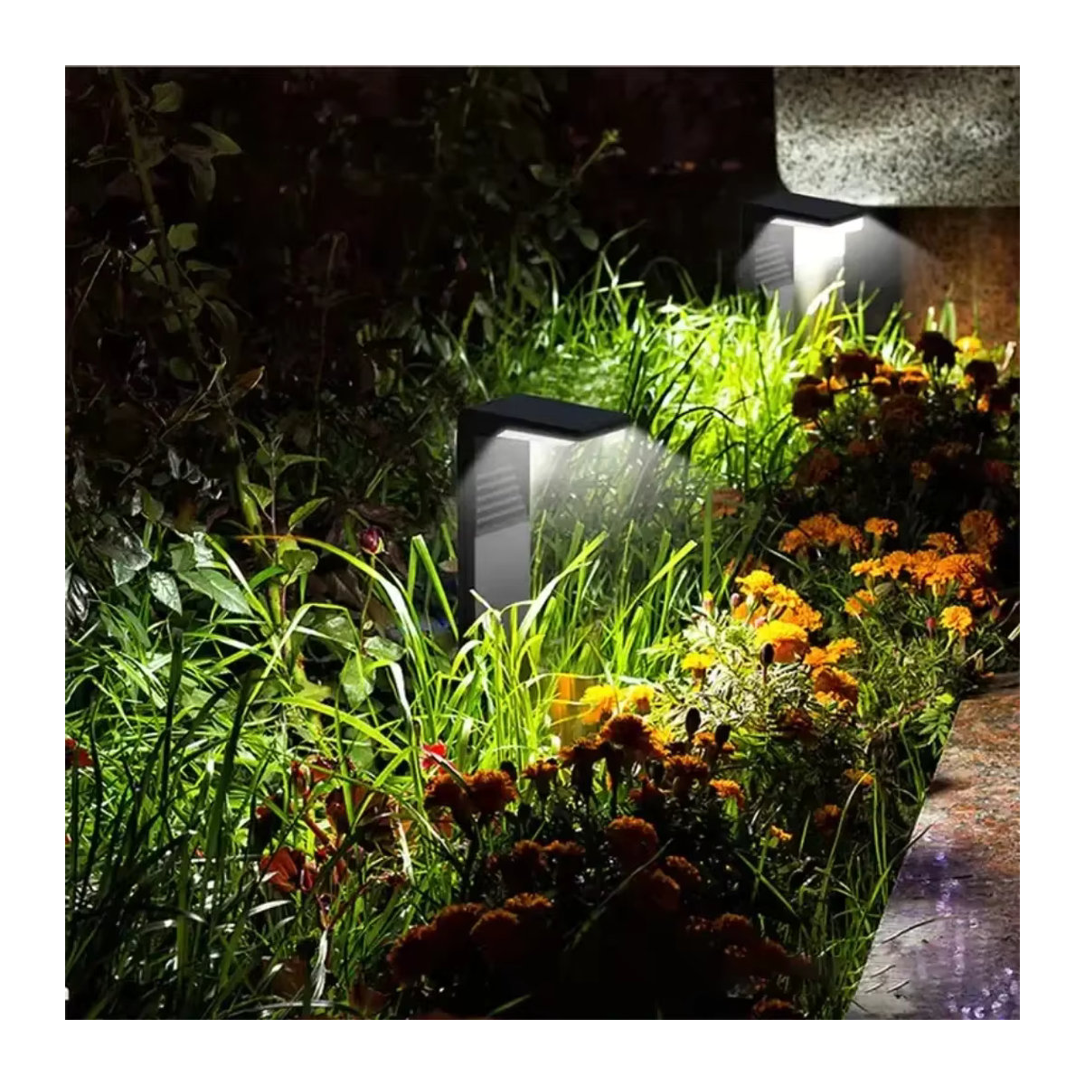 JOYINLED Moderne Solarleuchte IP64 Wasserdicht mit LED Warmweiß oder Weiß für Garten und Außenbereich in Schwarz oder Weiß - Bild 5