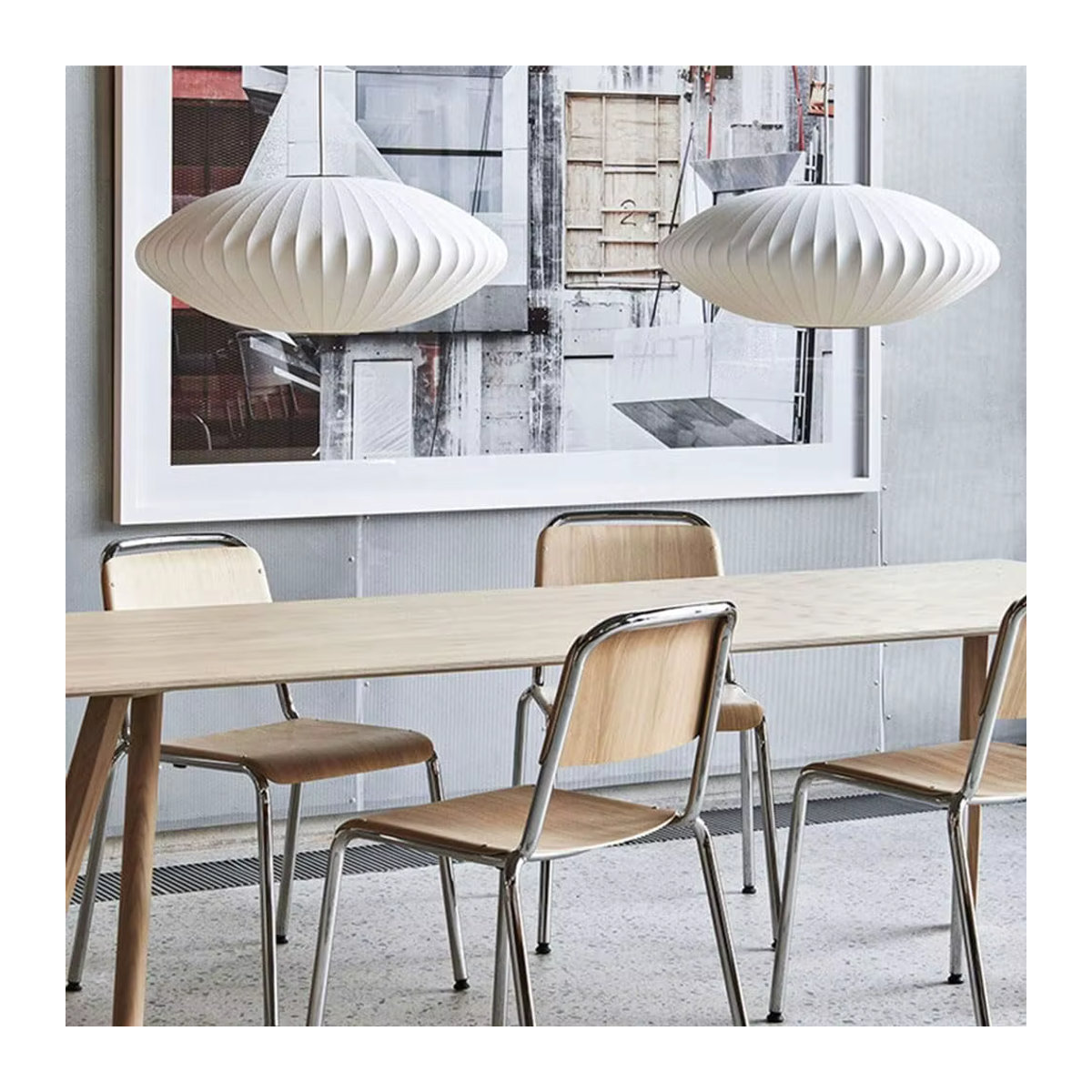 JOYINLED Moderner Kokon-Kronleuchter aus weißer Seide mit E27-Sockel als runde Blasen-Pendelleuchte für dein Zuhause oder dein Restaurant - Bild 2