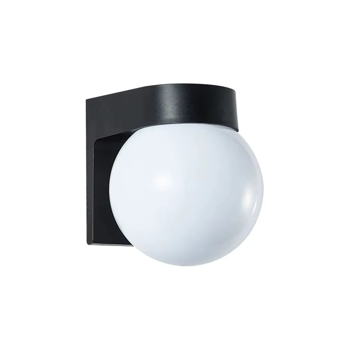 JOYINLED Outdoor Wandleuchte im Industrial Design mit E27 Fassung und kugelförmigem Lampenschirm in Schwarz - Bild 2