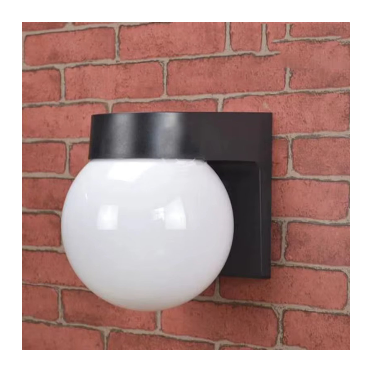 JOYINLED Outdoor Wandleuchte im Industrial Design mit E27 Fassung und kugelförmigem Lampenschirm in Schwarz - Bild 5