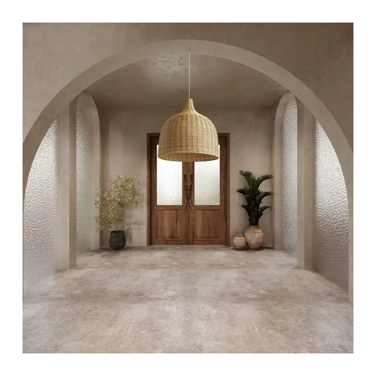 JOYINLED Pendelleuchte aus natürlichem Bambus im Boho- und Landhausstil mit E27 Fassung, Farbe: Natur, Durchmesser: 26 cm - Bild 2