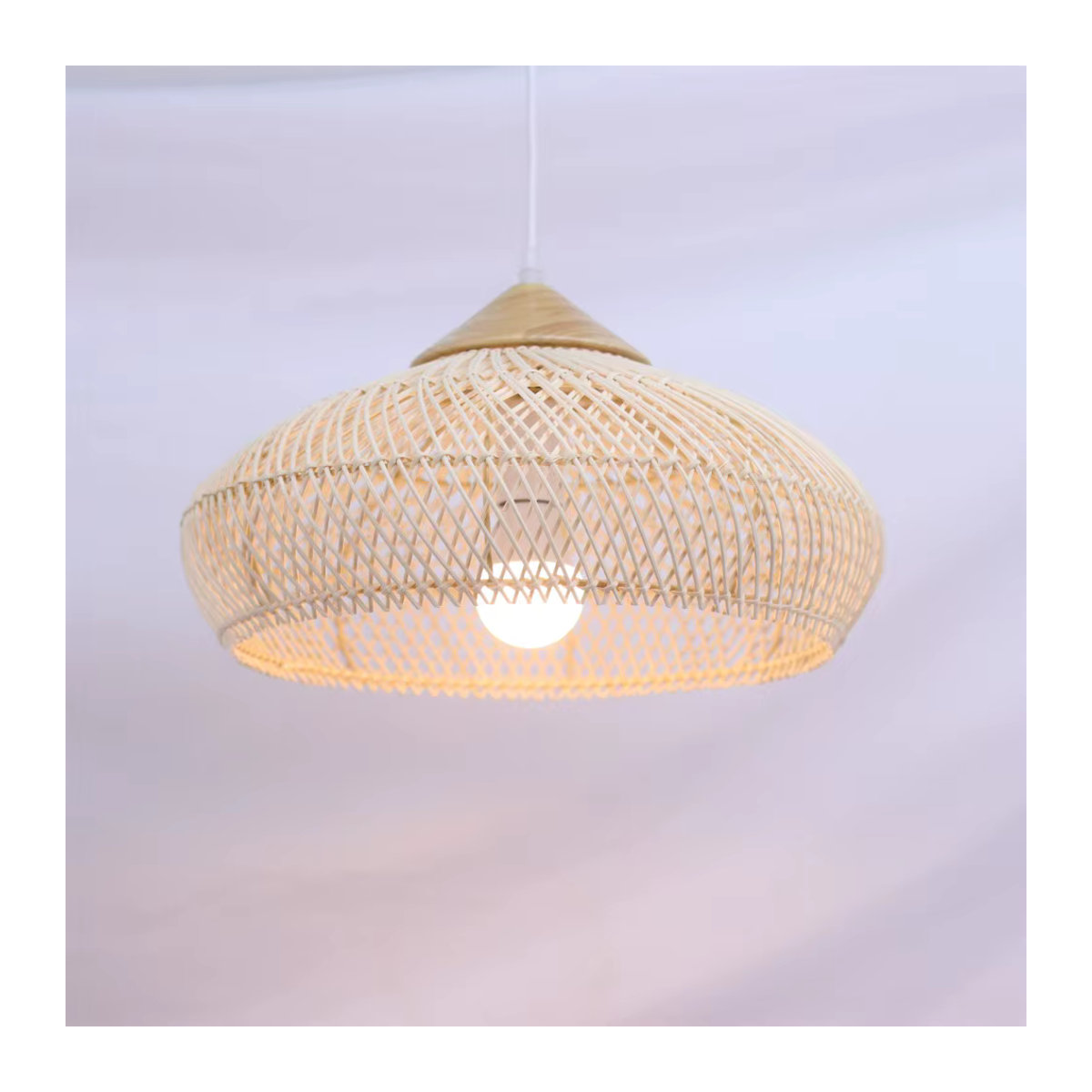 JOYINLED Pendelleuchte aus Rattan im Vintage Wabi Sabi Design, Japanischer Stil, Braun - Bild 5