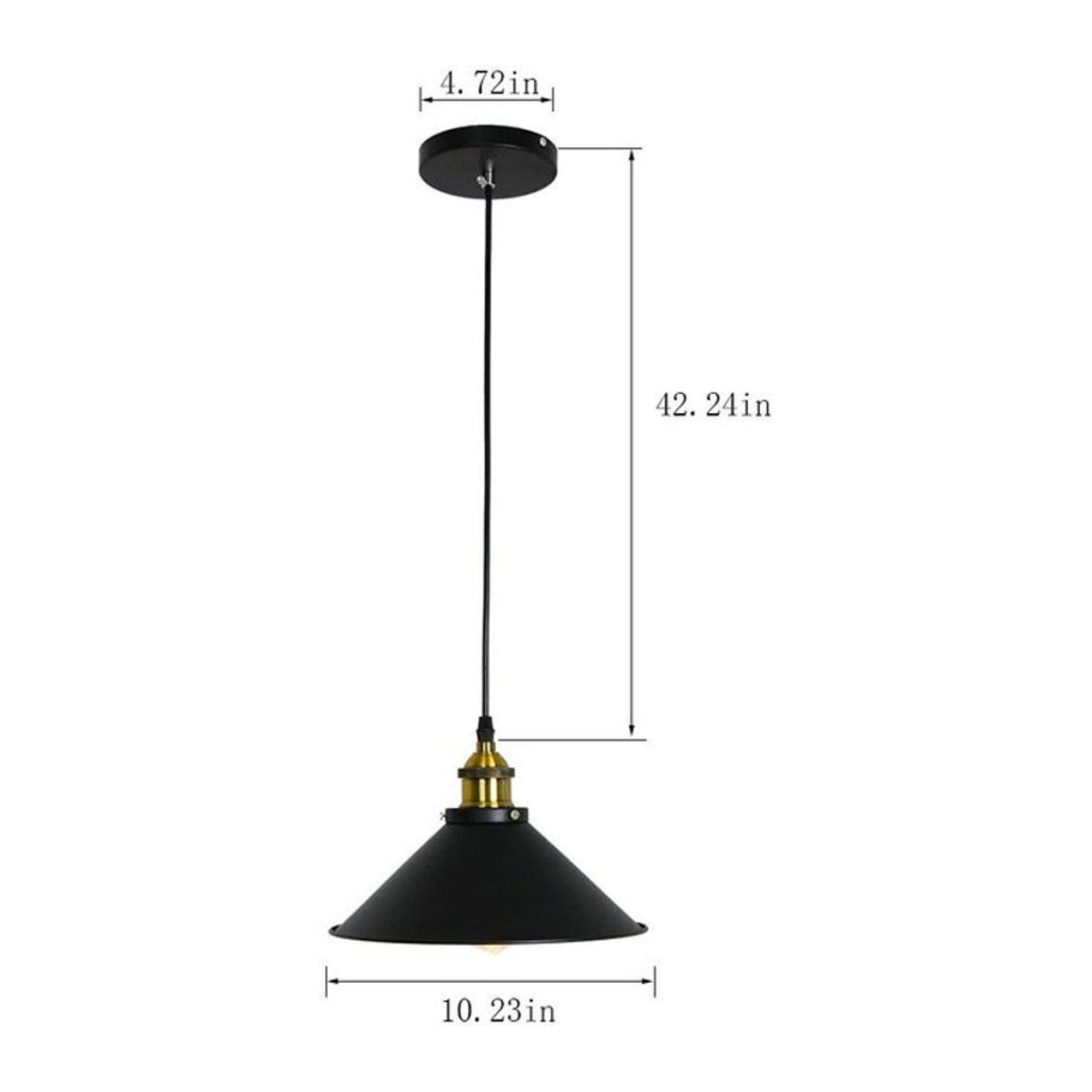 JOYINLED Pendelleuchte im Vintage Loft Design, Schwarze Industrielle Hängeleuchte aus Metall mit E27 Sockel für Retro Beleuchtung - Bild 1