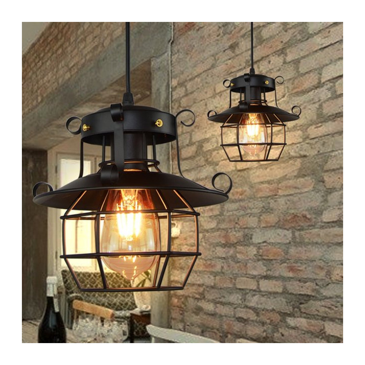 JOYINLED Retro Kronleuchter aus Metall in Schwarz für Restaurant und Bar - Bild 1