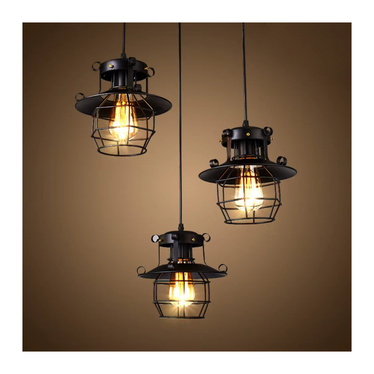 JOYINLED Retro Kronleuchter aus Metall in Schwarz für Restaurant und Bar - Bild 2