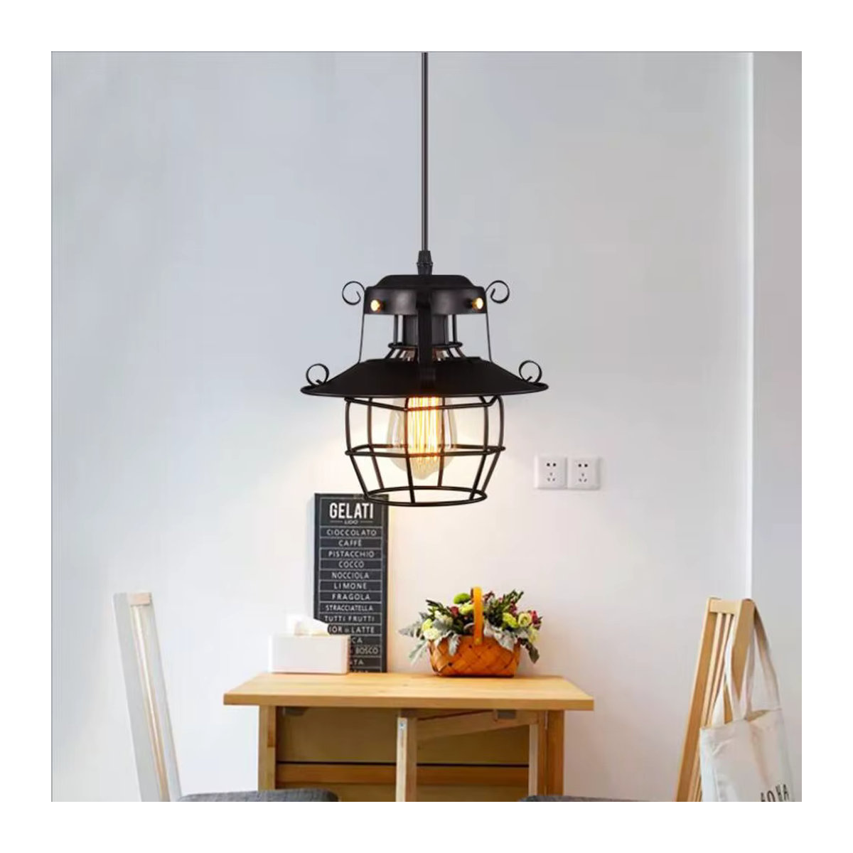 JOYINLED Retro Kronleuchter aus Metall in Schwarz für Restaurant und Bar - Bild 4