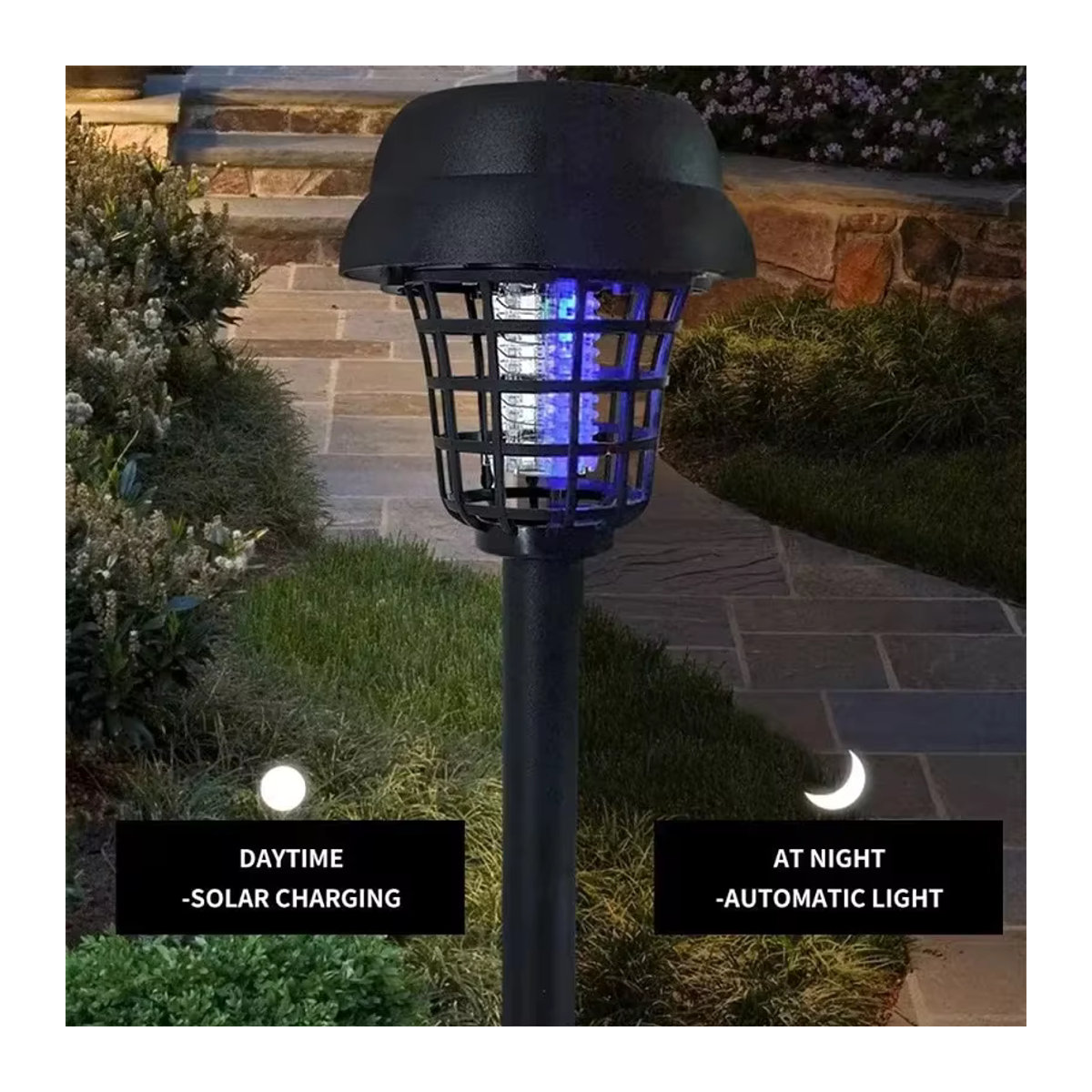 JOYINLED Solar-Insektenvernichter Set für Garten und Terrasse, wasserdichte Mückenvernichter Lampe für den Außenbereich - Bild 3