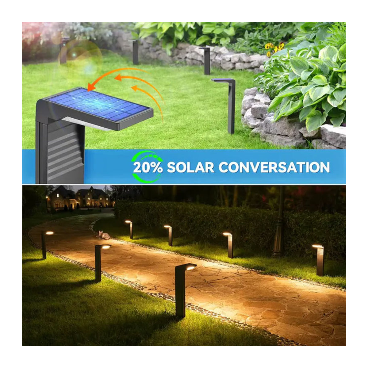 JOYINLED Solar-Wegeleuchten Set 2 Stück, Modern, Schwarz, Warmweiß - Bild 3