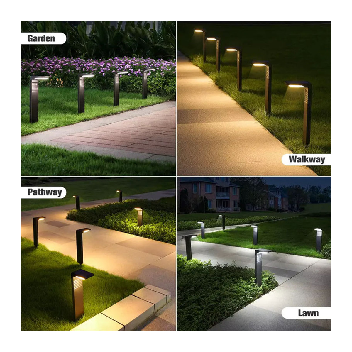 JOYINLED Solar-Wegeleuchten Set 2 Stück, Modern, Schwarz, Warmweiß - Bild 4