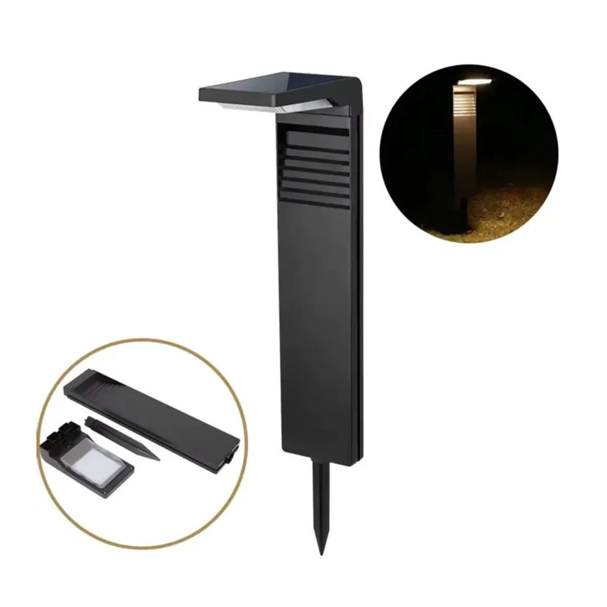 JOYINLED Solar-Wegeleuchten Set 2 Stück, Modern, Schwarz, Warmweiß - Bild 7