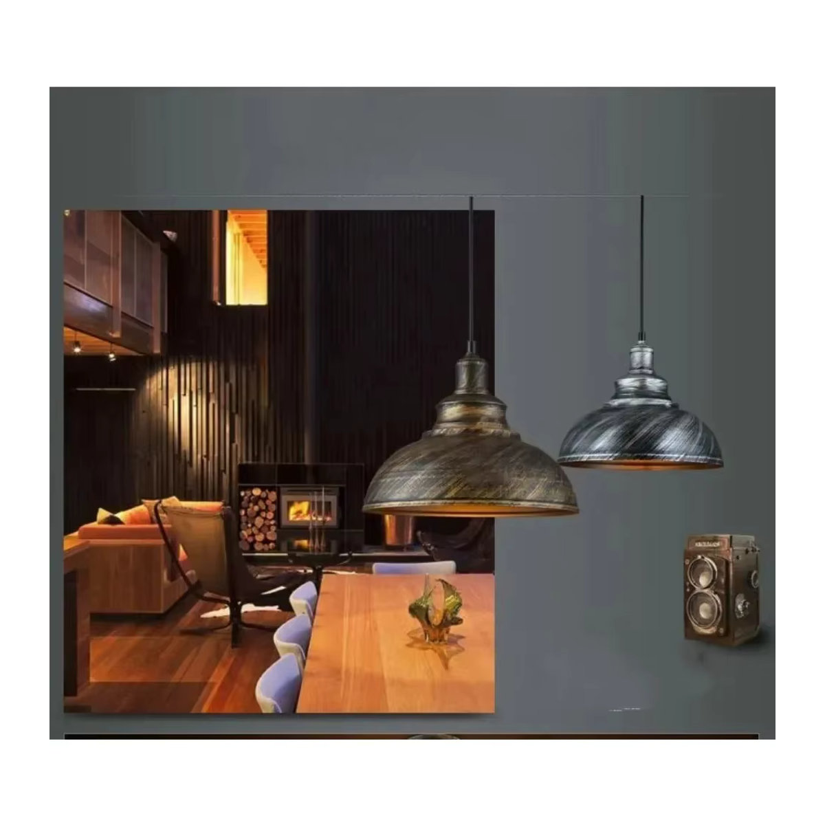 JOYINLED Vintage-Retro-Pendelleuchte im Industrial-Design mit E27-Sockel für deine Heim- und Küchenbeleuchtung - Bild 1