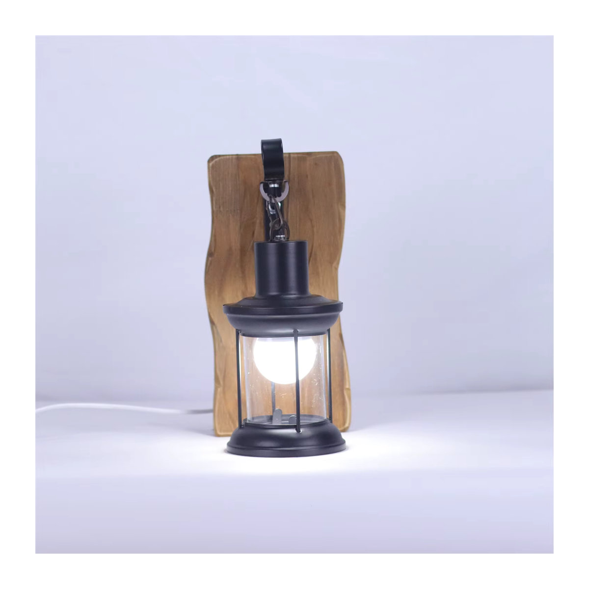 JOYINLED Wandleuchte im Industrial Retro Design aus Holz in Schwarz mit E27 Fassung - Bild 4