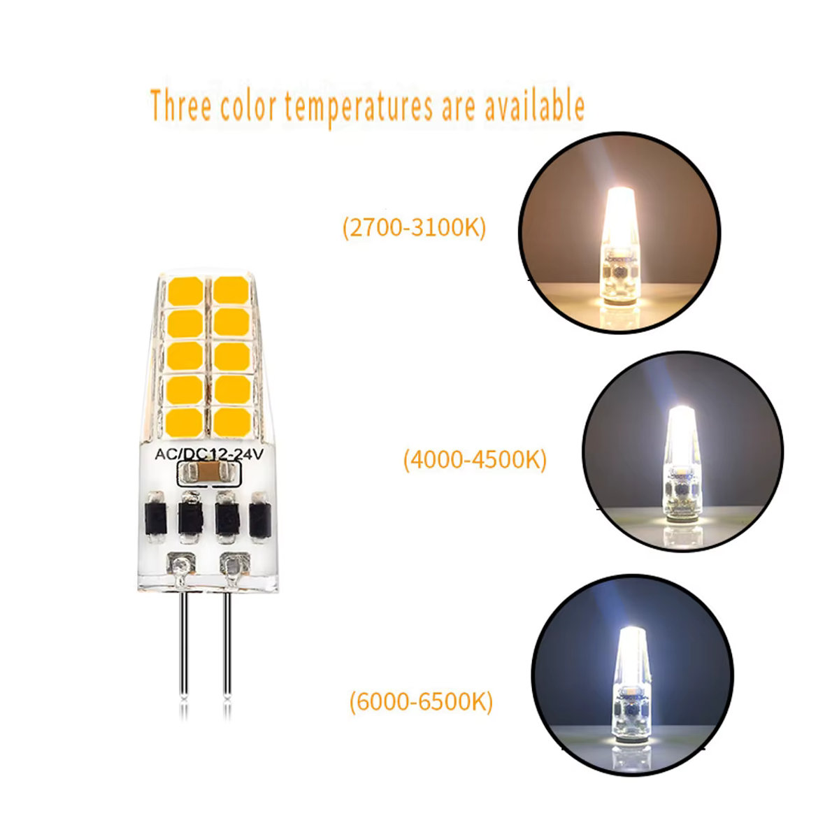 JOYPJLIT Dimmbare G4 GY6.35 LED-Maiskristallbirne 4 W SMD2835 LED-Strahler für DC 12 V 24 V - Bild 2