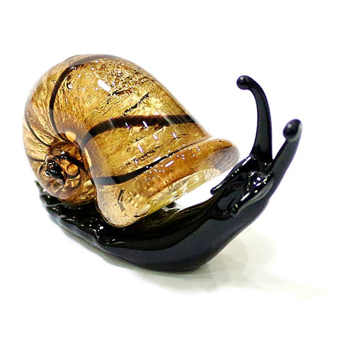 JSSMTLP Murano-Glas Schnecken-Miniaturfiguren als dekorative Tier-Ornamente in Silber, Blau und Mehrfarbig - Bild 1