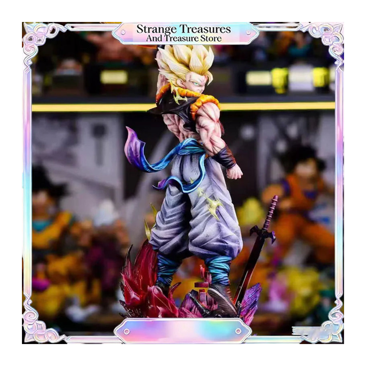 Jt Studio Clouds Rising Gogeta Dragon Ball Z Infinite SSJ3 Figur aus PVC mit austauschbarem Kopf, mehrfarbig, Höhe: 47 cm - Bild 1