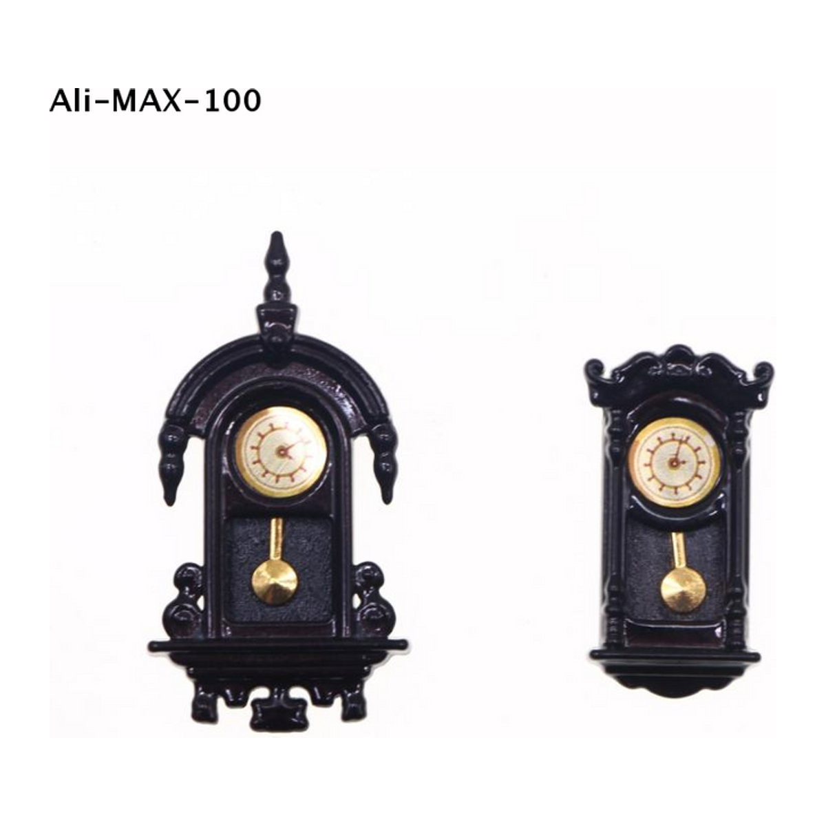 JTZTF Vintage Wanduhr Modell für Puppenhaus im Maßstab 1/12, Schwarz, Wandmontage - Bild 1