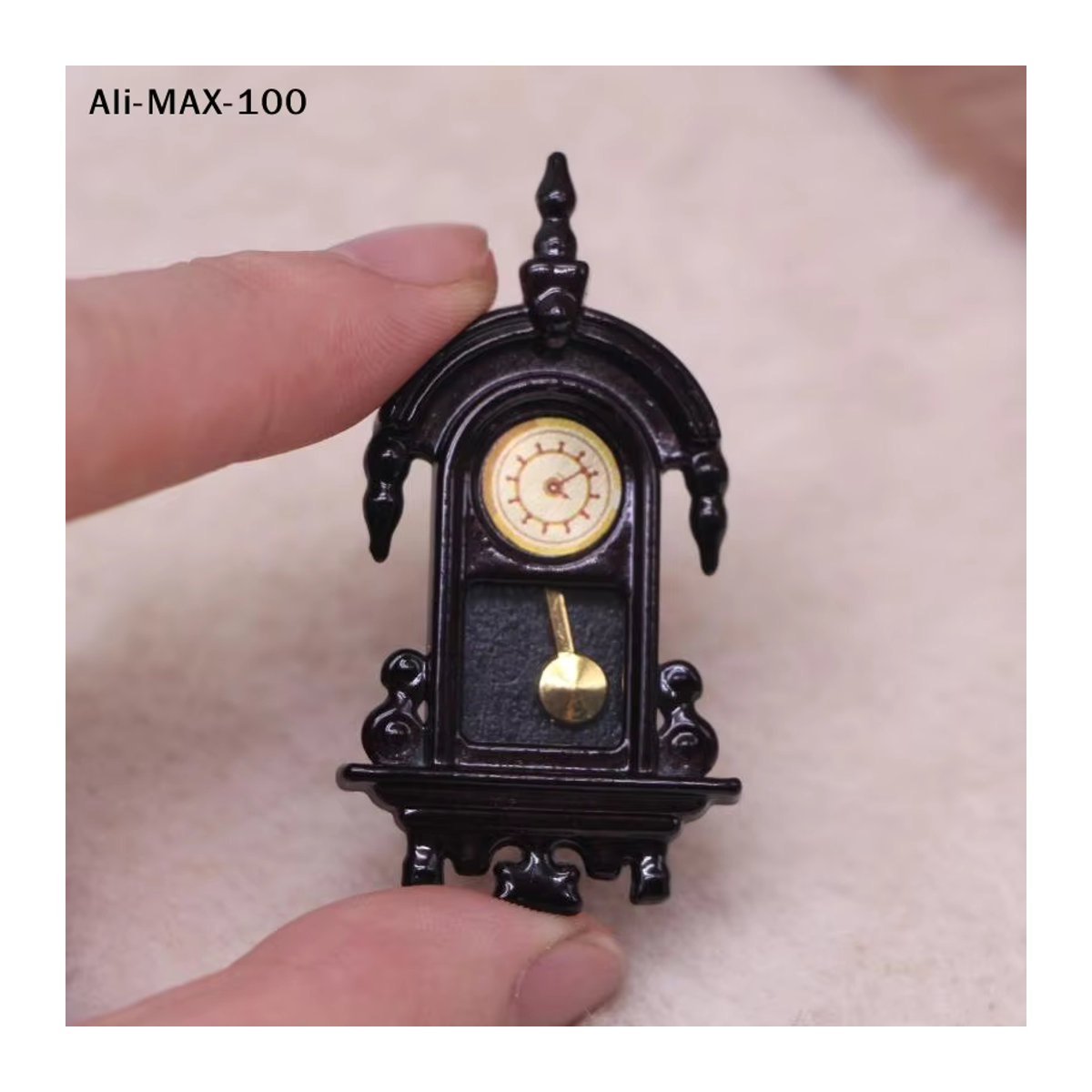 JTZTF Vintage Wanduhr Modell für Puppenhaus im Maßstab 1/12, Schwarz, Wandmontage - Bild 4