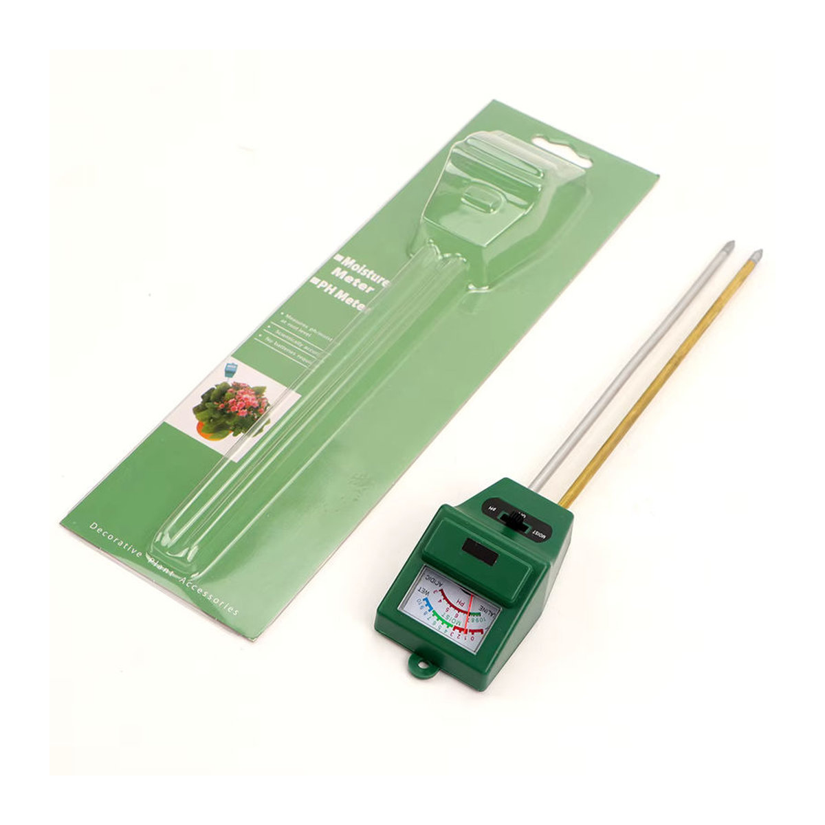 JUANJUAN 2-in-1 Boden-PH-Messgerät und Hygrometer in Grün für Pflanzen und Gartenbewässerung - Bild 5