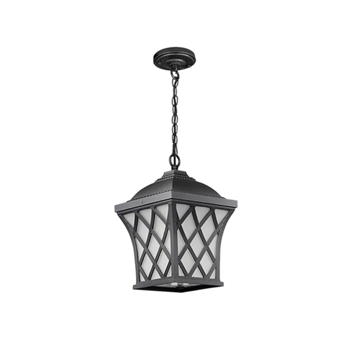 Juhaw Retro LED Außenpendelleuchte Laterne aus Metall in Schwarz für Balkon und Korridor - Bild 3