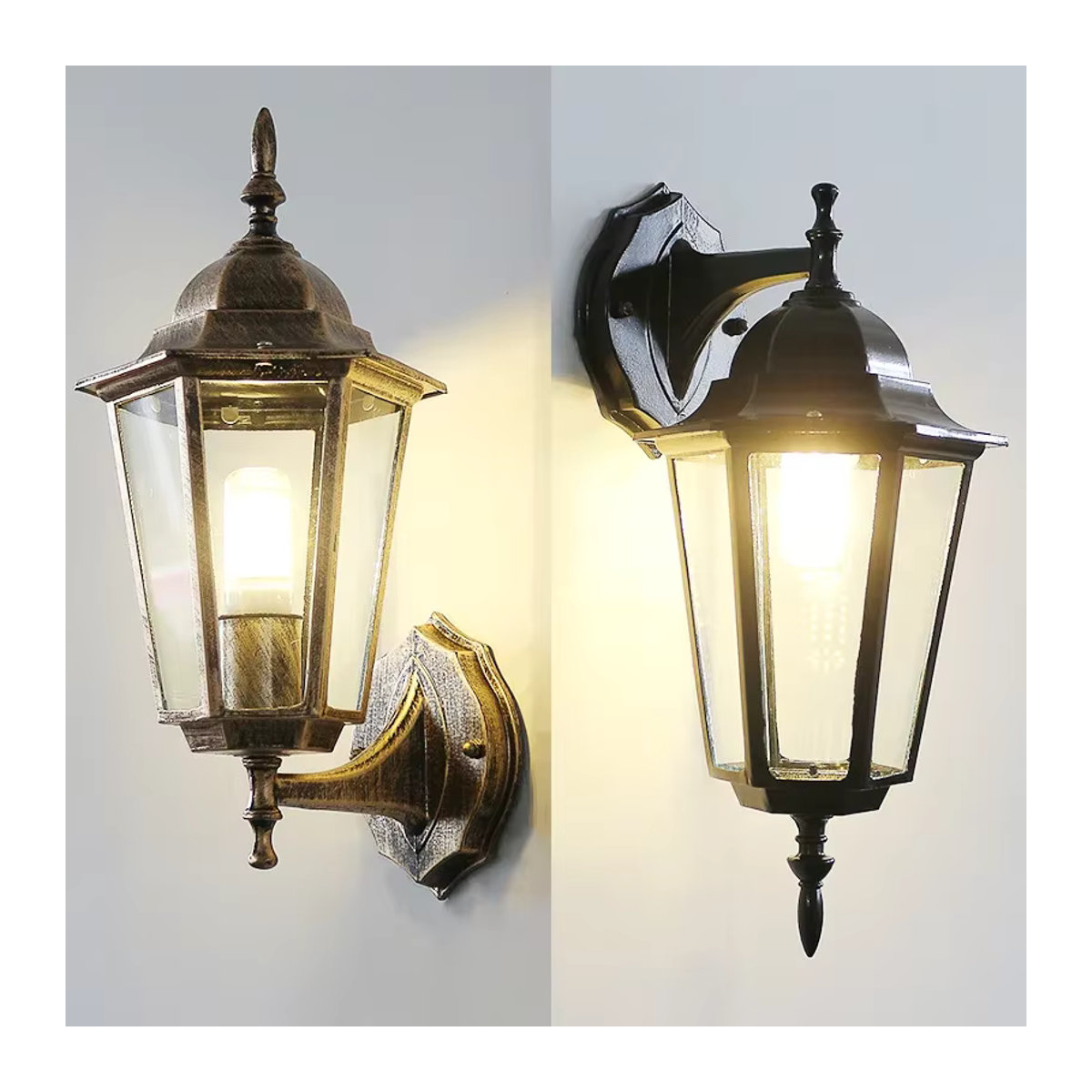 Juhaw Retro Wandlampe E27 aus Metall in Schwarz für Garten und Außenbereich - Bild 4