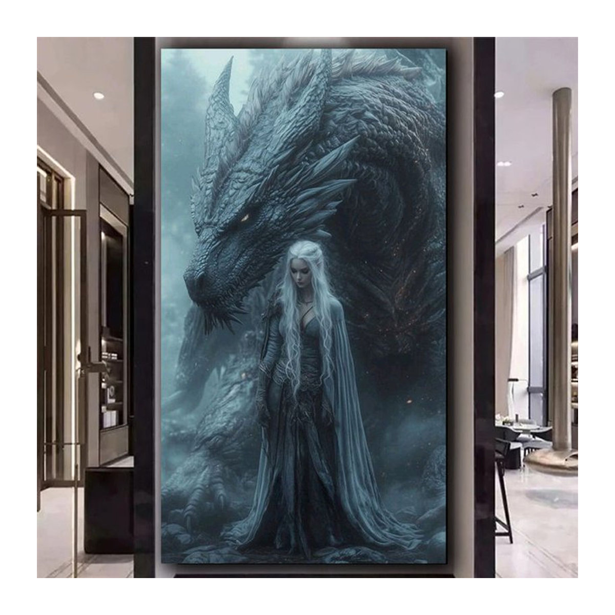 Juhua Diamantmalerei Black Dragon Queen DIY Kunst Mosaik mit runden Diamanten in Schwarz - Bild 1