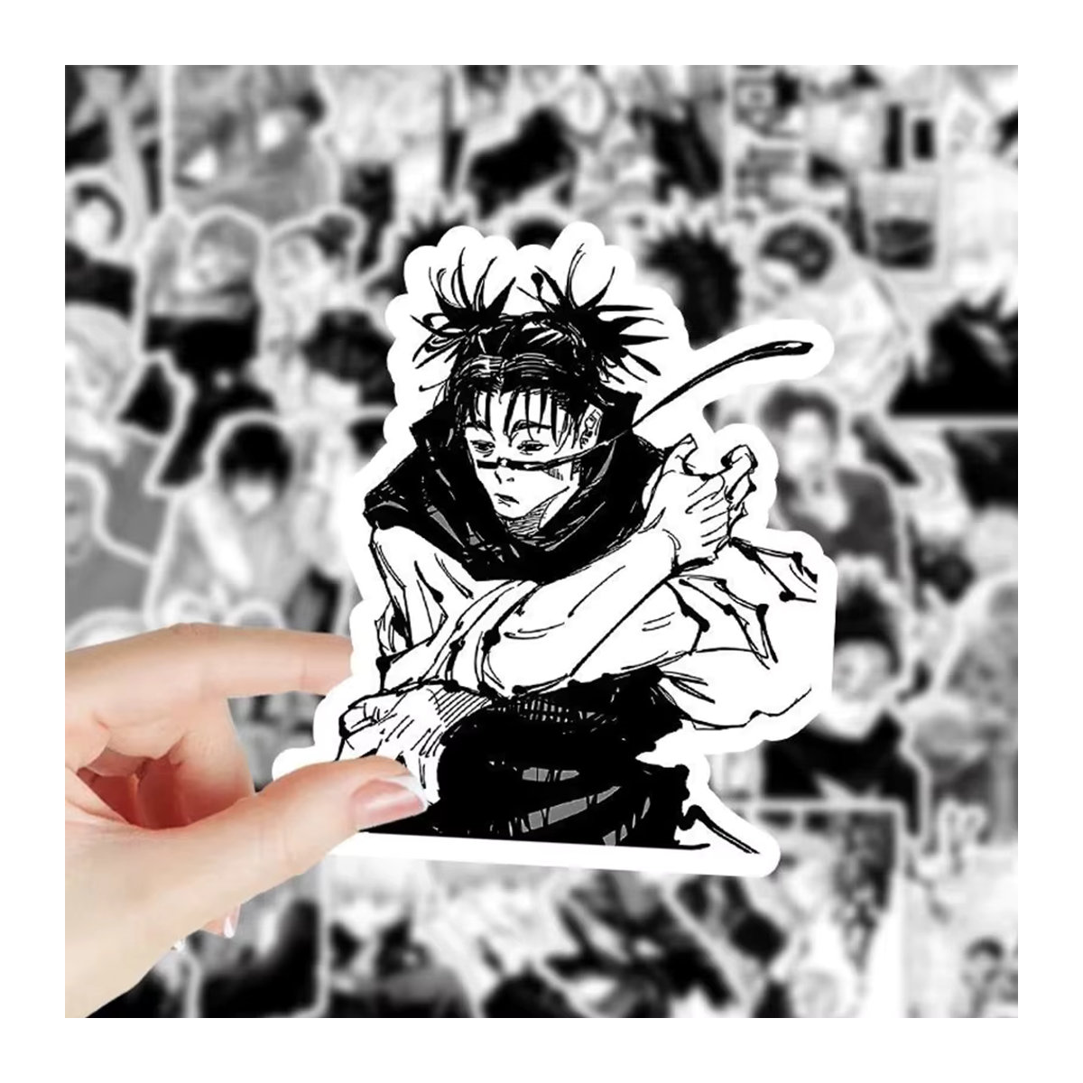 Jujutsu Kaisen Anime Aufkleber Set von Bandai in Schwarz-Weiß für Graffiti und Dekoration - Bild 5