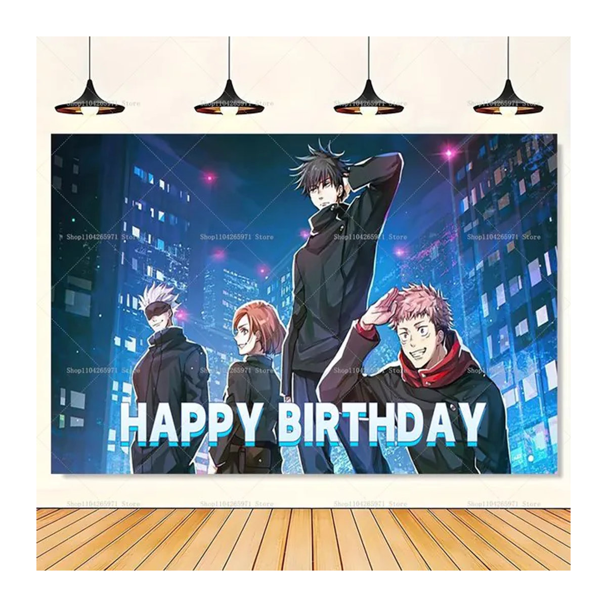 Jujutsu Kaisen Anime Hintergrundbanner mit Verfluchtem Geist für Party-Dekoration und Fotografie, mehrfarbig, rechteckig - Bild 1