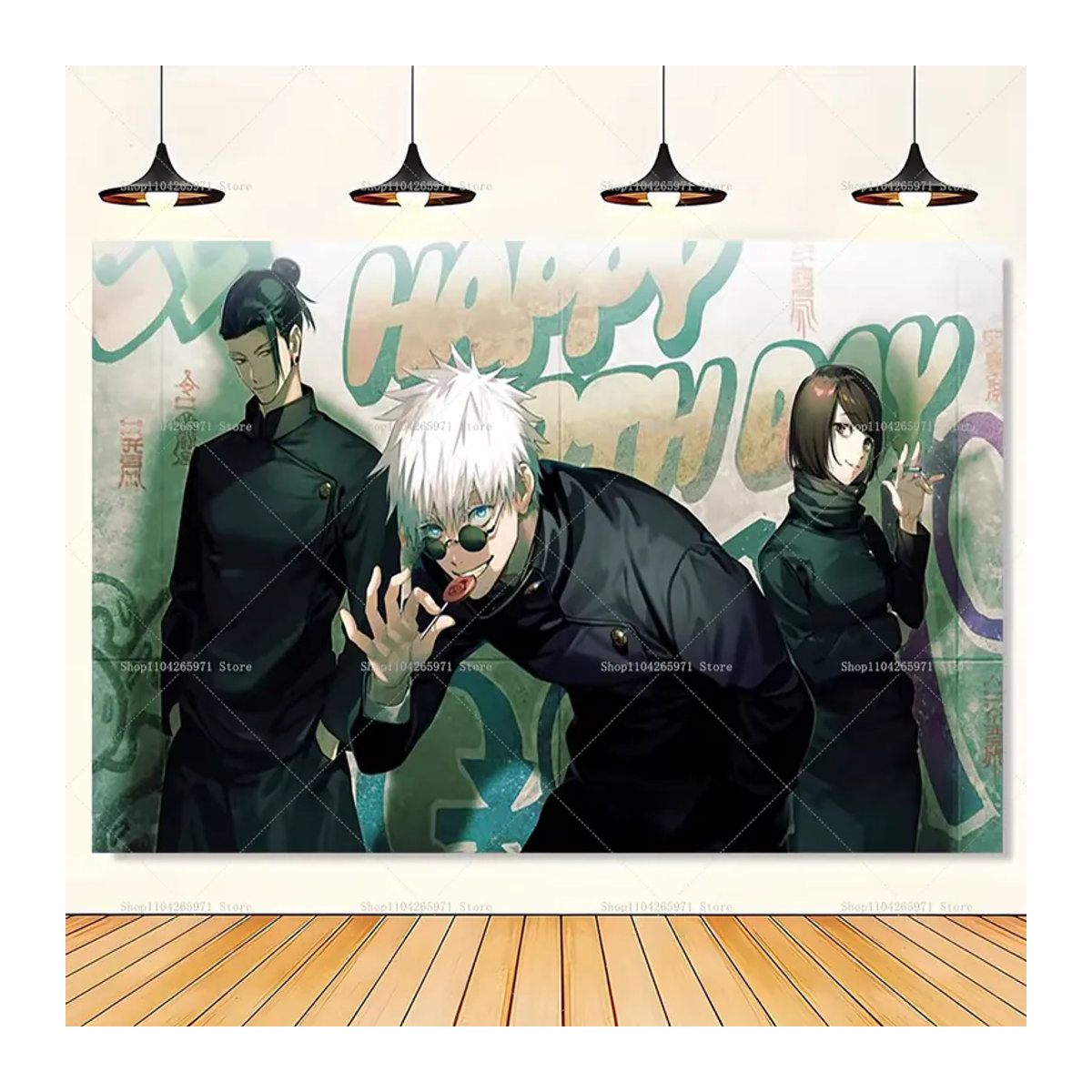 Jujutsu Kaisen Anime Hintergrundbanner mit Verfluchtem Geist für Party-Dekoration und Fotografie, mehrfarbig, rechteckig - Bild 2