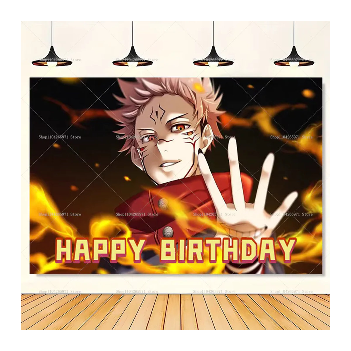 Jujutsu Kaisen Anime Hintergrundbanner mit Verfluchtem Geist für Party-Dekoration und Fotografie, mehrfarbig, rechteckig - Bild 4