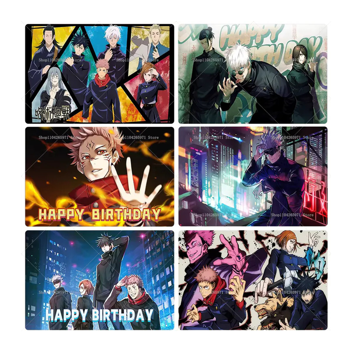 Jujutsu Kaisen Anime Hintergrundbanner mit Verfluchtem Geist für Party-Dekoration und Fotografie, mehrfarbig, rechteckig - Bild 5
